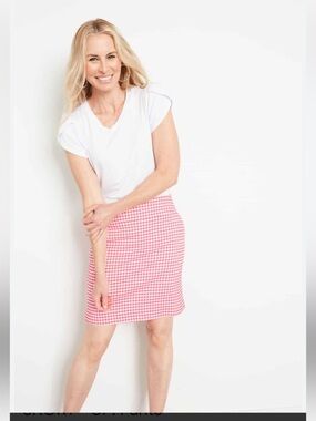 🌸VTG Tommy Hilfiger Red plaid  Check Pencil Skirt Size 6
